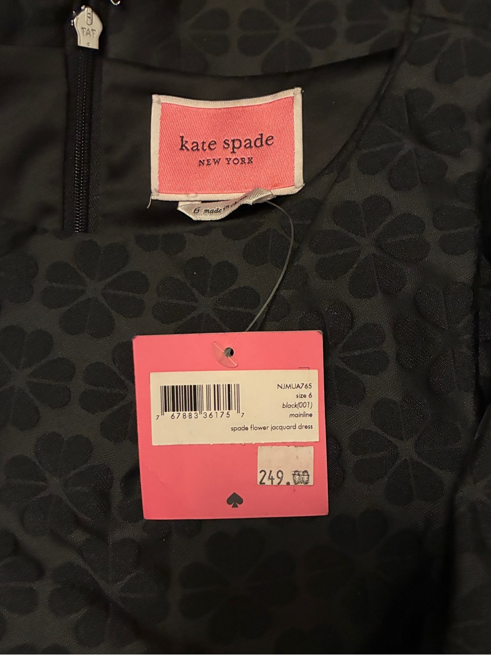 Kate Spade Black Spade flower Jacquard Dress - Picture 10 of 12